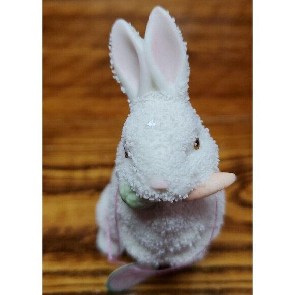 Department 56 Snowbabies Easter Bunny Rabbit Pink Ears Nose Vintage 1996 - Picture 8 of 12